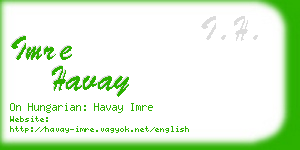 imre havay business card